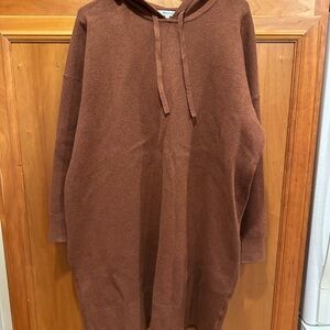 Madewell Chocolate Brown Women's Hoodie Sweater Dress